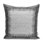 - K11422-Gorsel - Realhomes RealHomes Siyah - Gri Zeminde Çerçeveli Motifli Eskitme Desenli Dijital Baskılı Yastık Kırlent Kılıfı Realhomes