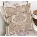 - K11425-Gorsel-1 - Realhomes RealHomes Kahverengi Zeminde Çerçeveli Motifli Mermer Desenli Dijital Baskılı Yastık Kırlent Kılıfı Realhomes