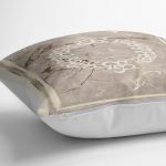 - K11425-Gorsel-3 - Realhomes RealHomes Kahverengi Zeminde Çerçeveli Motifli Mermer Desenli Dijital Baskılı Yastık Kırlent Kılıfı Realhomes