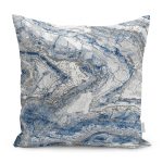 - K11431-Gorsel - Realhomes RealHomes Mavi Zeminde Eskitme Motifli Antik Desenli Dijital Baskılı Yastık Kırlent Kılıfı Realhomes