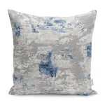 - K11432-Gorsel - Realhomes RealHomes Mavi Zeminde Eskitme Motifli Retro Desenli Dijital Baskılı Yastık Kırlent Kılıfı Realhomes