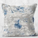 - K11432-Gorsel-2 - Realhomes RealHomes Mavi Zeminde Eskitme Motifli Retro Desenli Dijital Baskılı Yastık Kırlent Kılıfı Realhomes