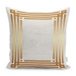 - K11438-Gorsel - Realhomes RealHomes Gold Zeminde Gold Motifli Klasik Desenli Dijital Baskılı Yastık Kırlent Kılıfı Realhomes