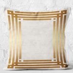 - K11438-Gorsel-2 - Realhomes RealHomes Gold Zeminde Gold Motifli Klasik Desenli Dijital Baskılı Yastık Kırlent Kılıfı Realhomes