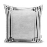 - K11440-Gorsel - Realhomes RealHomes Gri - Siyah Zeminde Çerçeveli Klasik Desenli Dijital Baskılı Yastık Kırlent Kılıfı Realhomes