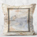 - K11448-Gorsel-2 - Realhomes RealHomes Siyah - Gold Zeminde Çerçeveli Motifli Mermer Desenli Dijital Baskılı Yastık Kırlent Kılıfı Realhomes