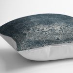 - K11474-Gorsel-3 - Realhomes  RealHomes Lacivert Zeminde Antik Motifli Dokuma Desenli Dijital Baskılı Yastık Kırlent Kılıfı Realhomes