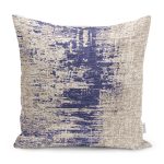 - K11475-Gorsel - Realhomes RealHomes Mavi Zeminde Örme Motifli Antik Desenli Dijital Baskılı Yastık Kırlent Kılıfı Realhomes