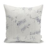 - K11476-Gorsel - Realhomes RealHomes Gri Zeminde Çerçeveli Motifli Eskitme Desenli Dijital Baskılı Yastık Kırlent Kılıfı Realhomes