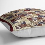 - K11477-Gorsel-3 - Realhomes RealHomes Kahverengi Zeminde Patchwork Motifli Etnik Desenli Dijital Baskılı Yastık Kırlent Kılıfı Realhomes