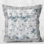 - K11478-Gorsel-2 - Realhomes RealHomes Turkuaz Zeminde Çerçeveli Motifli Antik Desenli Dijital Baskılı Yastık Kırlent Kılıfı Realhomes