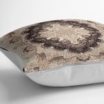 - K11479-Gorsel-3 - Realhomes RealHomes Kahverengi - Bej Zeminde Pers Motifli Dokuma Desenli Dijital Baskılı Yastık Kırlent Kılıfı Realhomes