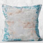 - K11480-Gorsel-2 - Realhomes RealHomes Gri - Mavi Zeminde Eskitme Motifli Yöresel Desenli Dijital Baskılı Yastık Kırlent Kılıfı Realhomes