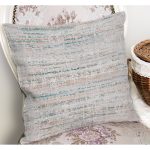 - K11481-Gorsel-1 - Realhomes RealHomes Gri - Mavi Zeminde Eskitme Motifli Dokuma Desenli Dijital Baskılı Yastık Kırlent Kılıfı Realhomes