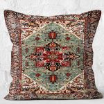 - K11490-Gorsel-2 - Realhomes RealHomes Kırmızı - Yeşil Zeminde Otantik Motifli Osmanlı Desenli Dijital Baskılı Yastık Kırlent Kılıfı Realhomes