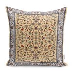 - K11494-Gorsel - Realhomes RealHomes Bej Zeminde Kilim Motifli Osmanlı Desenli Dijital Baskılı Yastık Kırlent Kılıfı Realhomes