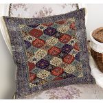 RealHomes Antika Temalı Dokuma Halı Motifli Yöresel Desenli Dijital Baskılı Yastık Kırlent Kılıfı Realhomes