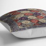 RealHomes Antika Temalı Dokuma Halı Motifli Yöresel Desenli Dijital Baskılı Yastık Kırlent Kılıfı Realhomes