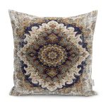 - K11501-Gorsel - Realhomes  RealHomes Otantik Temalı Göbekli Halı Motifli Hereke Desenli Dijital Baskılı Yastık Kırlent Kılıfı Realhomes