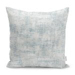 - K11506-Gorsel - Realhomes RealHomes Krem - Mavi Zeminde Eskitme Motifli Retro Desenli Dijital Baskılı Yastık Kırlent Kılıfı Realhomes