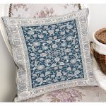 - K11509-Gorsel-1 - Realhomes RealHomes Mavi Zeminde Uşak Motifli Antik Desenli Dijital Baskılı Yastık Kırlent Kılıfı Realhomes
