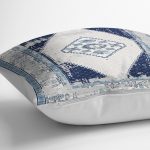 - K11529-Gorsel-3 - Realhomes RealHomes Lacivert Zeminde Eskitme Motifli Retro Desenli Dijital Baskılı Yastık Kırlent Kılıfı Realhomes