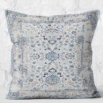 - K11531-Gorsel-2 - Realhomes  RealHomes Mavi - Beyaz Zeminde Kilim Motifli Yöresel Desenli Dijital Baskılı Yastık Kırlent Kılıfı Realhomes