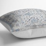 - K11531-Gorsel-3 - Realhomes  RealHomes Mavi - Beyaz Zeminde Kilim Motifli Yöresel Desenli Dijital Baskılı Yastık Kırlent Kılıfı Realhomes