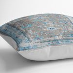 - K11533-Gorsel-3 - Realhomes RealHomes Gri - Mavi Zeminde Geleneksel Motifli Dokuma Desenli Dijital Baskılı Yastık Kırlent Kılıfı Realhomes