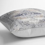 - K11534-Gorsel-3 - Realhomes RealHomes Gri Zeminde Retro Motifli Dokuma Halı Desenli Dijital Baskılı Yastık Kırlent Kılıfı Realhomes