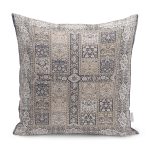 - K11538-Gorsel - Realhomes RealHomes Kahverengi Zeminde Pers Motifli Geleneksel Desenli Dijital Baskılı Yastık Kırlent Kılıfı Realhomes