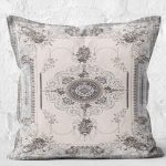 - K11541-Gorsel-2 - Realhomes RealHomes Krem Zeminde Kilim Motifli Vintage Desenli Dijital Baskılı Yastık Kırlent Kılıfı Realhomes