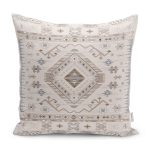 - K11542-Gorsel - Realhomes RealHomes Krem Zeminde Retro Motifli Dokuma Desenli Dijital Baskılı Yastık Kırlent Kılıfı Realhomes