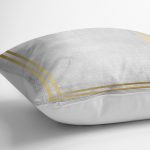 - K11545-Gorsel-3 - Realhomes RealHomes Gold - Gri Zeminde Çerçeveli Motifli Eskitme Desenli Dijital Baskılı Yastık Kırlent Kılıfı Realhomes