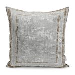 - K11546-Gorsel - Realhomes RealHomes Gri - Kahverengi Zeminde Antik Motifli Eskitme Desenli Dijital Baskılı Yastık Kırlent Kılıfı Realhomes