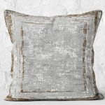 - K11546-Gorsel-2 - Realhomes RealHomes Gri - Kahverengi Zeminde Antik Motifli Eskitme Desenli Dijital Baskılı Yastık Kırlent Kılıfı Realhomes