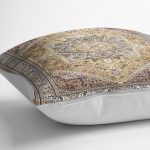 RealHomes Geleneksel Göbekli Halı Motifli Etnik Desenli Dijital Baskılı Yastık Kırlent Kılıfı Realhomes