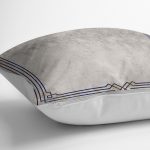 - K11558-Gorsel-3 - Realhomes RealHomes Füme - Gri Zeminde Çerçeveli Motifli Dokuma Halı Desenli Dijital Baskılı Yastık Kırlent Kılıfı Realhomes