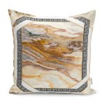 - K11562-Gorsel - Realhomes RealHomes Klasik Tarzda Çerçeve Motifli Mermer Desenli Dijital Baskılı Yastık Kırlent Kılıfı Realhomes