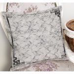 - K11571-Gorsel-1 - Realhomes RealHomes Gri - Siyah Zeminde Çerçeveli Motifli Mermer Desenli Dijital Baskılı Yastık Kırlent Kılıfı Realhomes