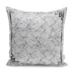 - K11571-Gorsel - Realhomes RealHomes Gri - Siyah Zeminde Çerçeveli Motifli Mermer Desenli Dijital Baskılı Yastık Kırlent Kılıfı Realhomes