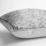 - K11571-Gorsel-3 - Realhomes RealHomes Gri - Siyah Zeminde Çerçeveli Motifli Mermer Desenli Dijital Baskılı Yastık Kırlent Kılıfı Realhomes