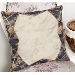 RealHomes Eskitme Temalı Çerçeveli Motifli Mermer Desenli Dijital Baskılı Yastık Kırlent Kılıfı Realhomes