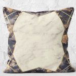 RealHomes Eskitme Temalı Çerçeveli Motifli Mermer Desenli Dijital Baskılı Yastık Kırlent Kılıfı Realhomes