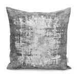 - K11589-Gorsel - Realhomes RealHomes Gri - Beyaz Zeminde Eskitme Motifli Kilim Desenli Dijital Baskılı Yastık Kırlent Kılıfı Realhomes