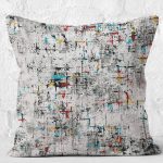 - K11594-Gorsel-2 - Realhomes RealHomes Bej Zeminde Kanvas Motifli Eskitme Desenli Dijital Baskılı Yastık Kırlent Kılıfı Realhomes