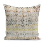 - K11602-Gorsel - Realhomes RealHomes Krem - Ekru Zeminde Etnik Motifli Kilim Desenli Dijital Baskılı Yastık Kırlent Kılıfı Realhomes
