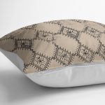 - K11603-Gorsel-3 - Realhomes RealHomes Kahverengi Zeminde Kilim Motifli Dokuma Desenli Dijital Baskılı Yastık Kırlent Kılıfı Realhomes