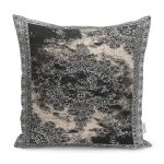 - K11612-Gorsel - Realhomes RealHomes Siyah - Krem Zeminde Pers Motifli Antik Desenli Dijital Baskılı Yastık Kırlent Kılıfı Realhomes