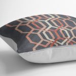 - K11614-Gorsel-3 - Realhomes RealHomes Kremit - Gri Zeminde Geometrik Motifli Örgü Desenli Dijital Baskılı Yastık Kırlent Kılıfı Realhomes